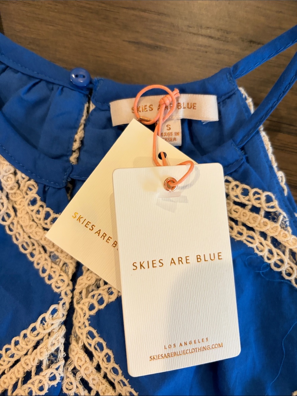New With Tags Skies are Blue Cotton Lattice Dress Sz S - Picture 4 of 11